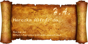 Herczka Alfréda névjegykártya